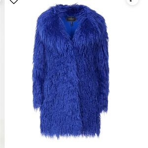 BCBGMAXAZRIA shaggy purple coat